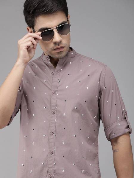Roadster Men Printed Casual Maroon Shirt