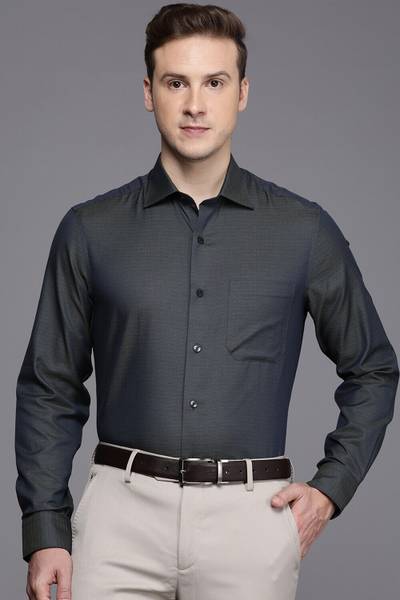 LOUIS PHILIPPE Men Printed Formal Black Shirt