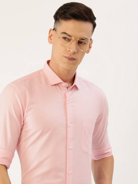 PETER ENGLAND Men Solid Formal Pink Shirt