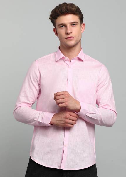 INTEGRITI Men Solid Casual Pink Shirt