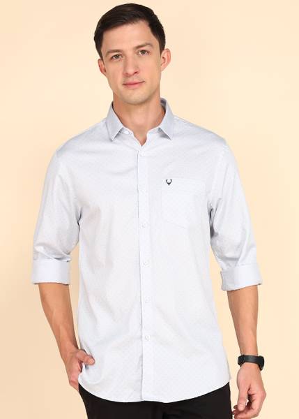 Allen Solly Men Solid Casual Grey Shirt