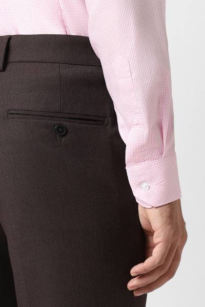 VAN HEUSEN Men Checkered Formal Pink Shirt