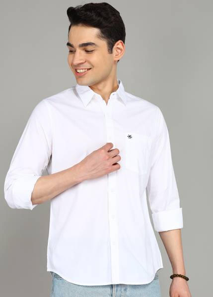 WROGN Men Solid Casual White Shirt