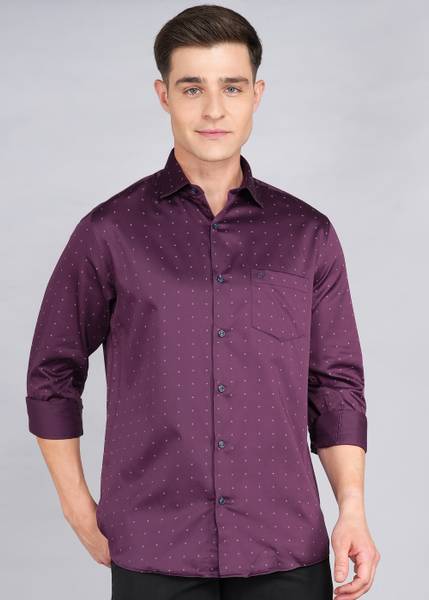 Allen Solly Men Printed Casual Purple Shirt