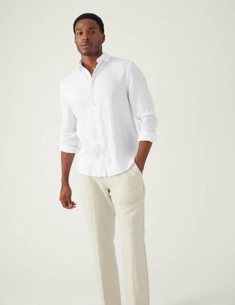 MARKS SPENCER Men Solid Casual White Shirt Price History