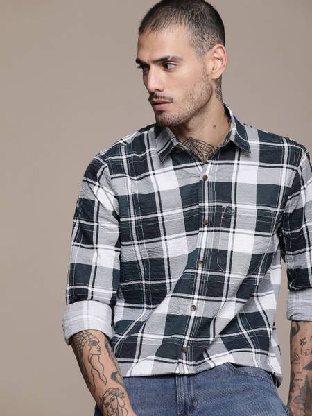 WROGN Men Printed Casual Green Shirt
