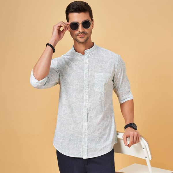 Byford by Pantaloons Men Printed Casual Green Shirt
