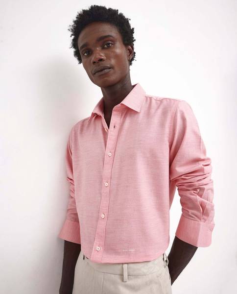 RARE RABBIT Men Solid Casual Pink Shirt