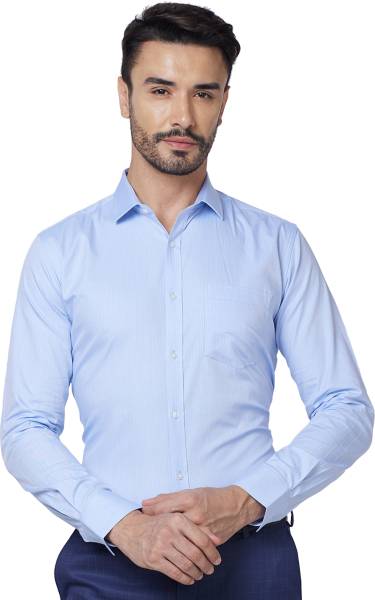 PARK AVENUE Men Solid Formal Blue Shirt