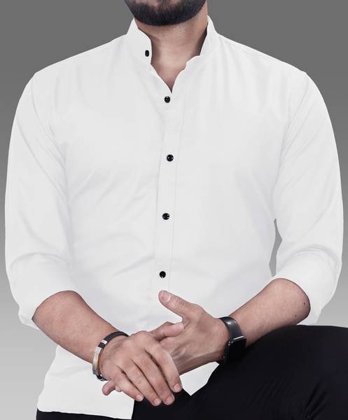 METRONAUT Men Solid Casual White Shirt