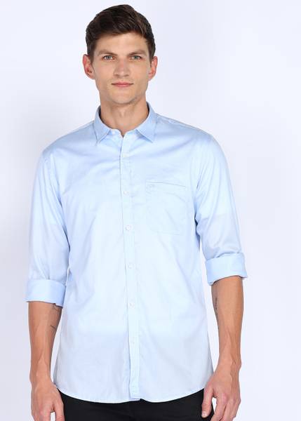 PETER ENGLAND Men Solid Casual Blue Shirt