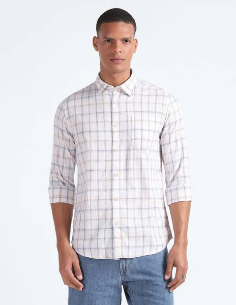 FLYING MACHINE Men Checkered Casual Multicolor Shirt