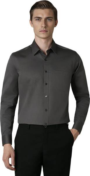 LOUIS PHILIPPE Men Solid Formal Grey Shirt