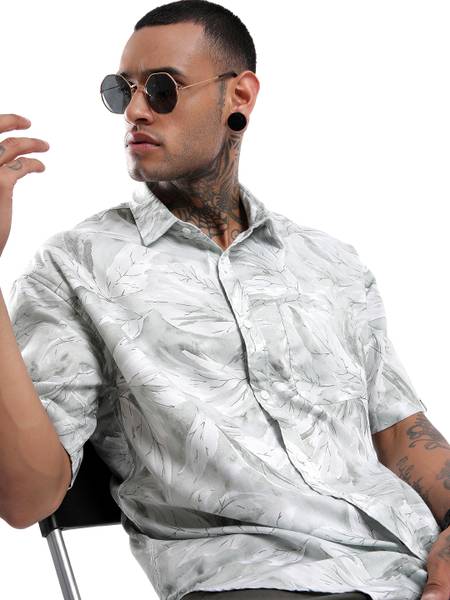 WROGN Men Printed Casual Green Shirt