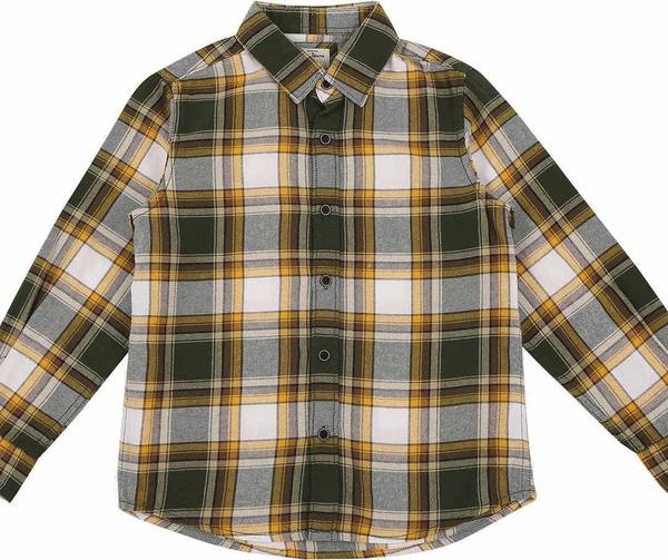 Pepe Jeans Boys Checkered Casual Yellow Shirt