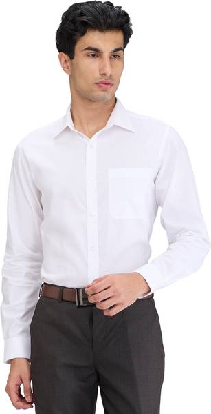 Raymond Men Solid Formal White Shirt