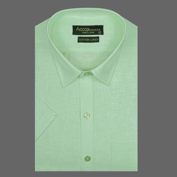 ACCOX Men Solid Formal Light Green Shirt