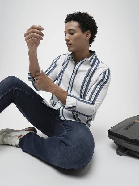 JACK & JONES Men Striped Casual Multicolor Shirt