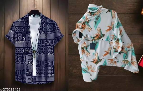 Solbiza Men Printed Casual Multicolor Shirt