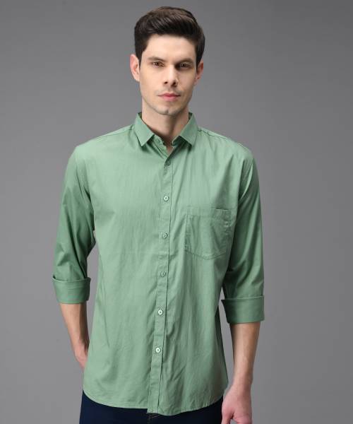 Kibit Men Solid Casual Green Shirt