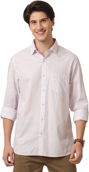 CAVALLO BY LINEN CLUB Men Solid Casual White Shirt