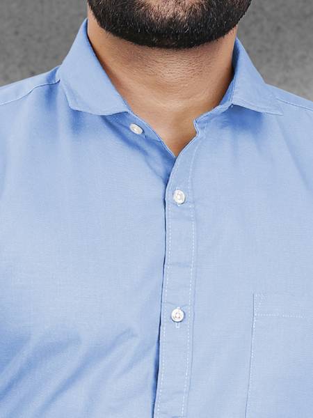 VeBNoR Men Solid Formal Light Blue Shirt