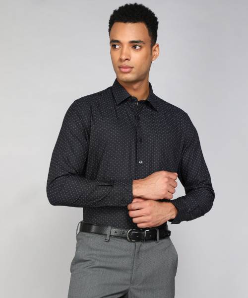 LOUIS PHILIPPE Men Printed Formal Black Shirt