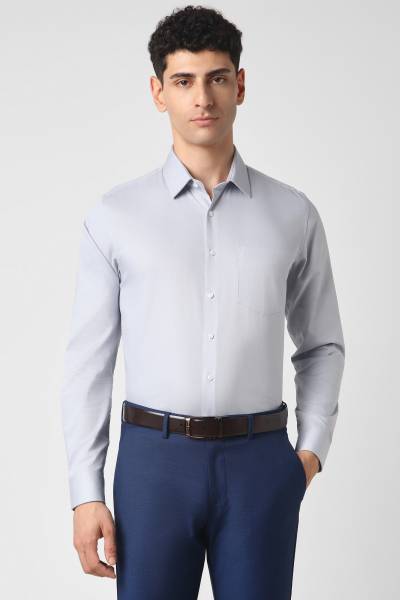 VAN HEUSEN Men Self Design Formal Grey Shirt