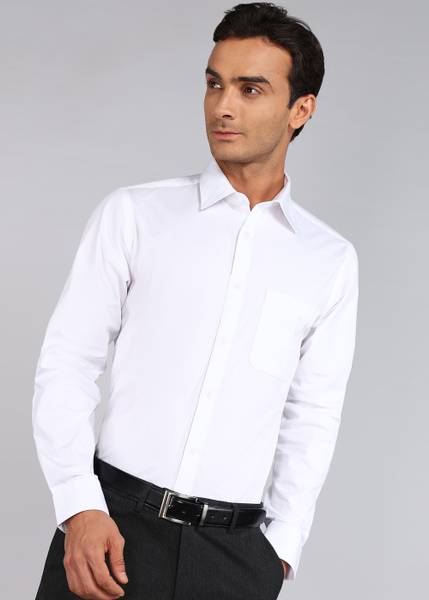 Raymond Men Solid Formal White Shirt