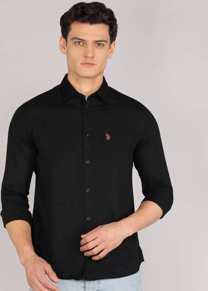 U.S. Polo Assn. Denim Co. Men Solid Casual Black Shirt