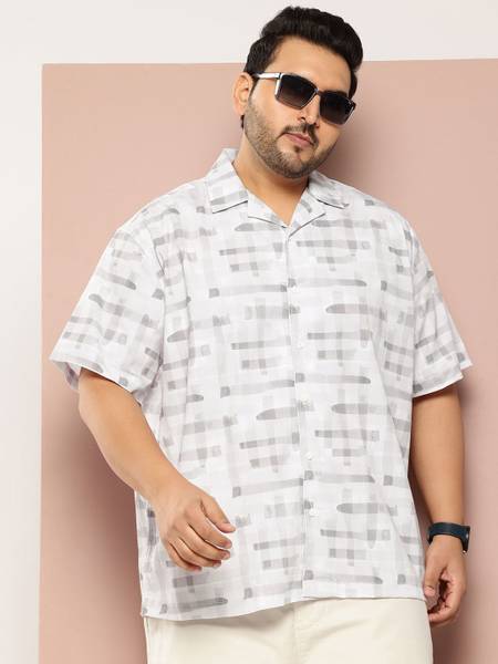 Sztori Men Printed Casual White Shirt