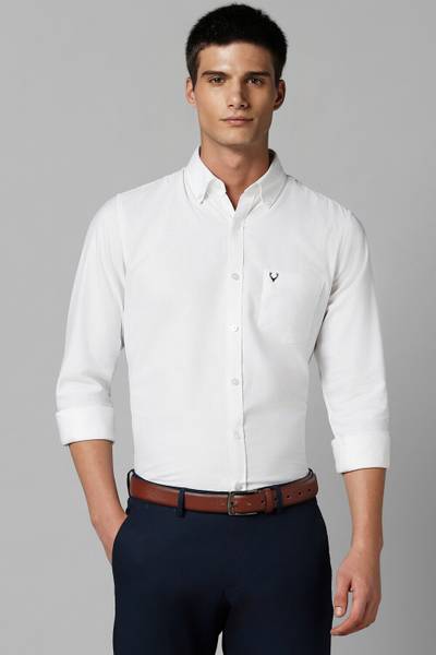 Allen Solly Men Solid Casual White Shirt