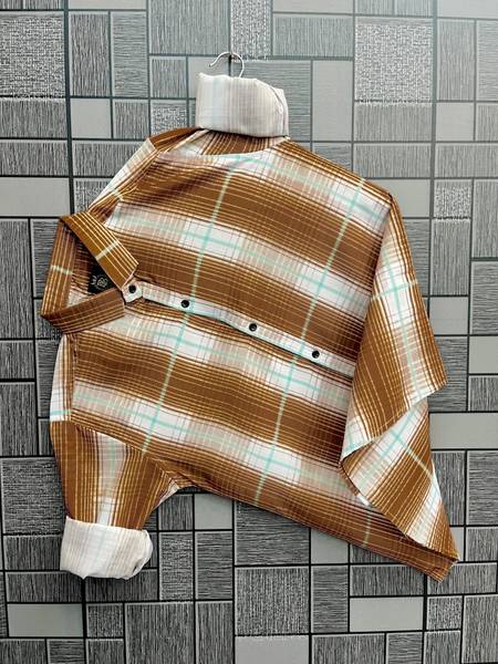 rangoli fashion Men Checkered Casual Brown Shirt
