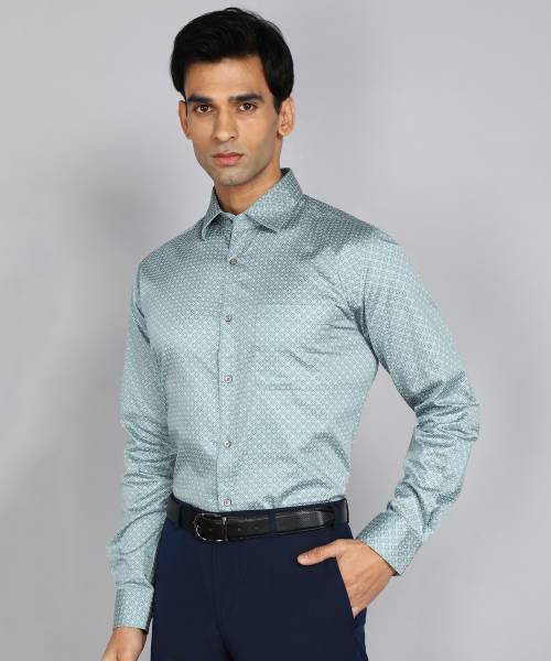 Raymond Men Printed Formal Grey Shirt