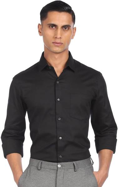 ARROW Men Solid Formal Black Shirt
