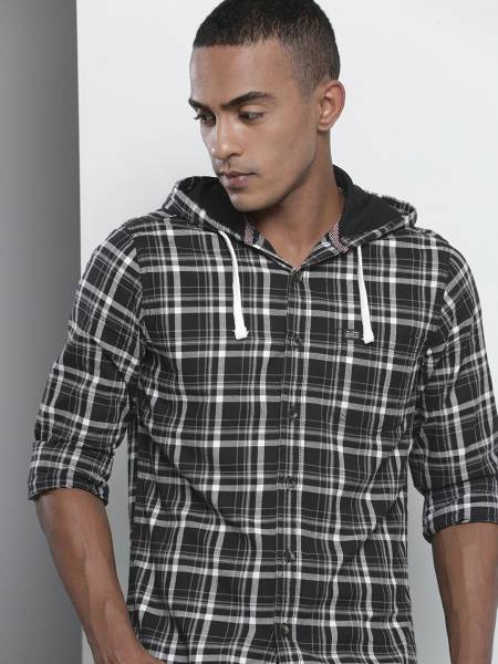 The Indian Garage Co. Men Checkered Casual Black Shirt