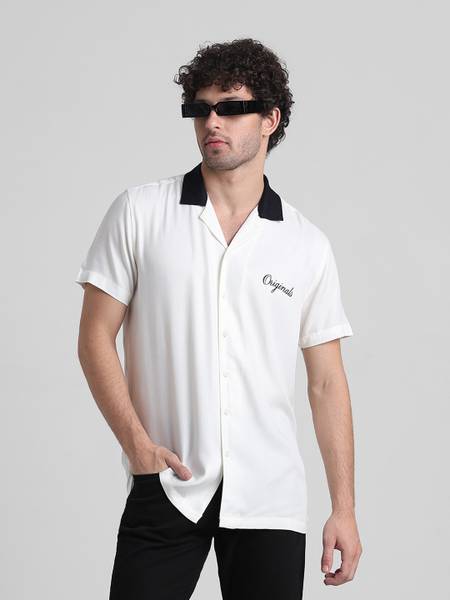 JACK & JONES Men Solid Casual White Shirt