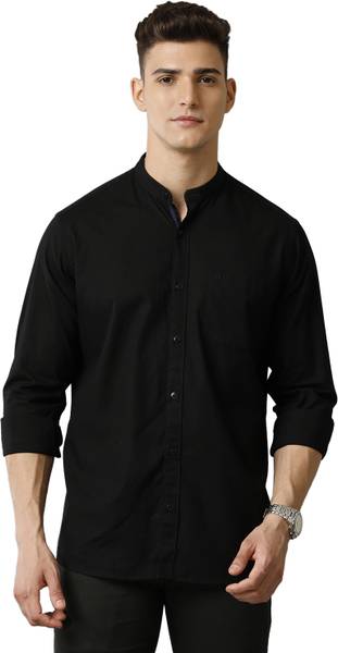 CAVALLO BY LINEN CLUB Men Solid Casual Black Shirt