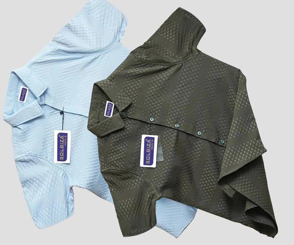 Solbiza Men Printed Casual Light Blue, Green Shirt