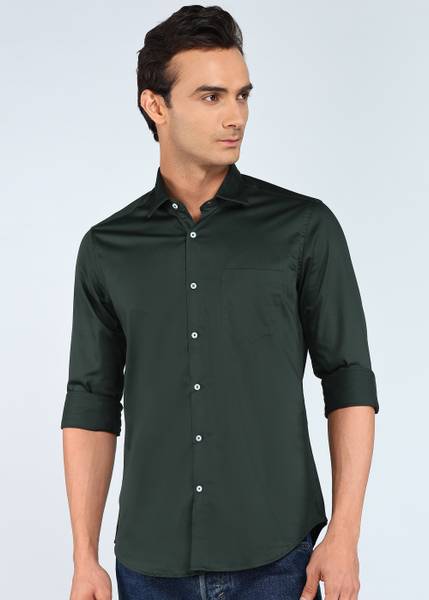 INTEGRITI Men Solid Casual Green Shirt