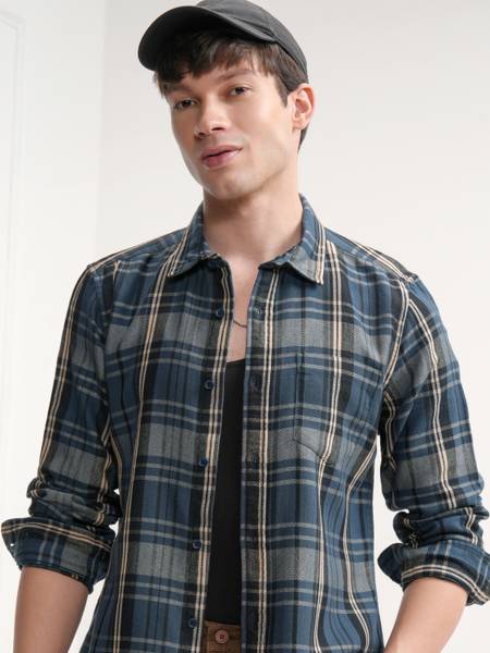 HIGHLANDER Men Checkered Casual Multicolor Shirt