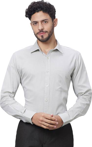 Raymond Men Self Design Formal Grey Shirt