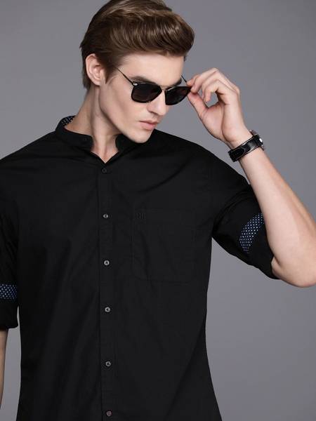 Raymond Men Solid Casual Black Shirt Price History