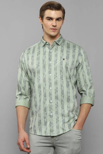 LOUIS PHILIPPE Men Printed Casual Grey, Light Green Shirt