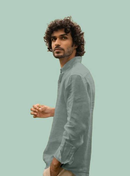 Shubhlakshmi Men Self Design Casual Grey Shirt