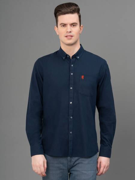 Red Tape Men Solid Casual Dark Blue Shirt