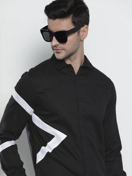 The Indian Garage Co. Men Solid Casual Black Shirt