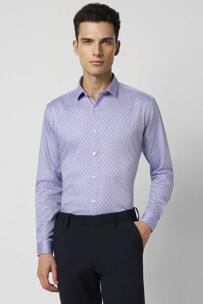 VAN HEUSEN Men Printed Formal Purple Shirt