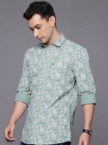 Allen Solly Men Printed Casual Light Green Shirt