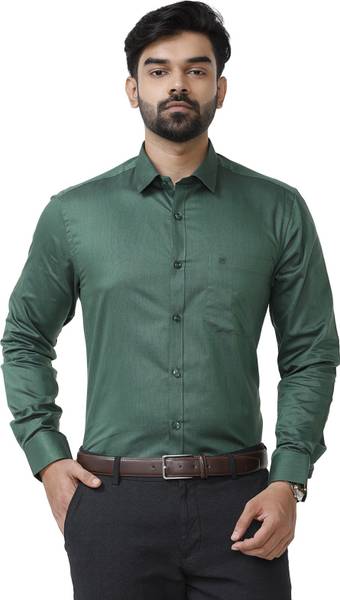 Ariser Men Solid Formal Dark Green Shirt